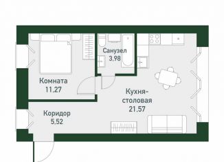 Продам 1-комнатную квартиру, 42.3 м2, Екатеринбург, Ленинский район