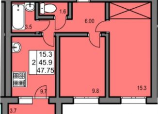 Продажа 2-ком. квартиры, 47.8 м2, Нефтекамск