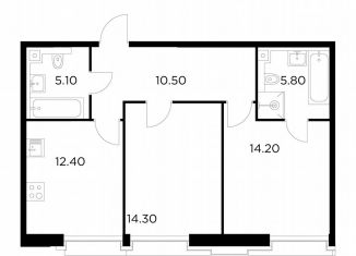 Продается 2-комнатная квартира, 62.3 м2, Москва, станция Балтийская