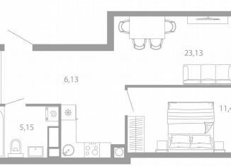 1-ком. квартира на продажу, 45.9 м2, Астрахань, Советский район, улица Николая Островского, 148/1