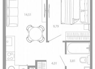 1-ком. квартира на продажу, 32.1 м2, Астрахань, Советский район, улица Николая Островского, 148/1