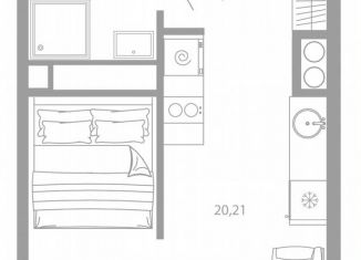 Продается квартира студия, 27.1 м2, Астрахань, улица Николая Островского, 148/1