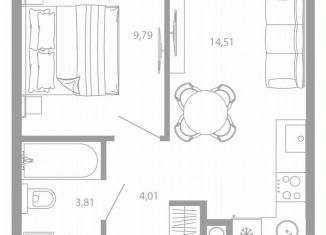 1-ком. квартира на продажу, 32.1 м2, Астрахань, Советский район, улица Николая Островского, 148/1
