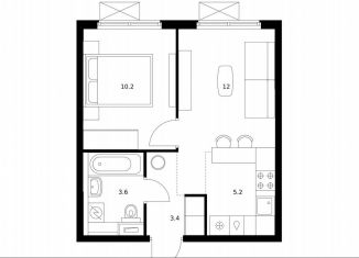 Продам однокомнатную квартиру, 34.4 м2, Москва, район Текстильщики