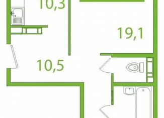 Продам 2-ком. квартиру, 61.5 м2, Томская область, улица Пришвина, 46