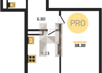 Продам однокомнатную квартиру, 38.3 м2, Воронеж, Покровская улица, 19