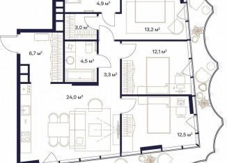 Продам 3-ком. квартиру, 90.8 м2, Москва, метро Ботанический сад, ЖК Союз, к4