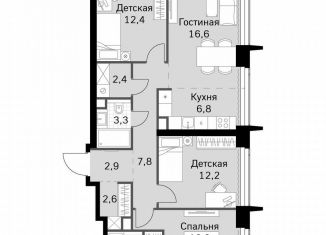 Продаю 3-комнатную квартиру, 84.6 м2, Москва, станция Беговая