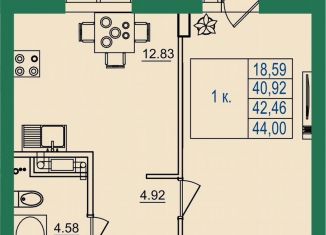 Продается однокомнатная квартира, 42.5 м2, Владимирская область