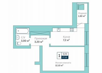 Продается 1-комнатная квартира, 27.1 м2, Ростовская область