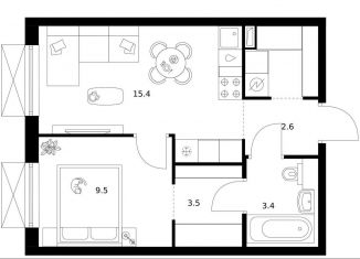 Продам 1-ком. квартиру, 37.5 м2, Москва, метро Черкизовская