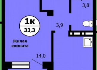 Продажа однокомнатной квартиры, 33.3 м2, Красноярск, улица Лесников, 41Б