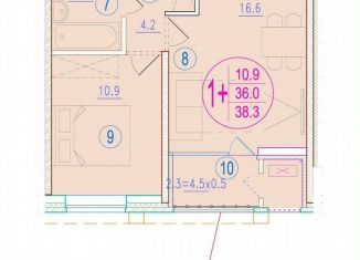 Продам 1-ком. квартиру, 38.1 м2, Астрахань, улица Кирова, 68, ЖК Центральный