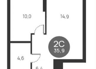 Продается 2-ком. квартира, 35.9 м2, Новосибирск, метро Октябрьская