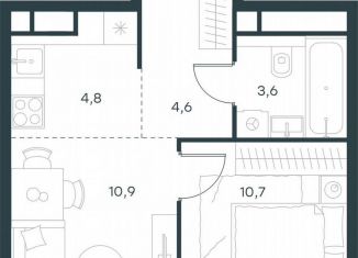 Продаю 2-комнатную квартиру, 34.6 м2, Москва, жилой комплекс Левел Звенигородская, к2, станция Хорошёво