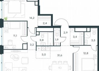 Продается четырехкомнатная квартира, 93.8 м2, Москва, жилой комплекс Левел Звенигородская, к2, район Хорошёво-Мнёвники