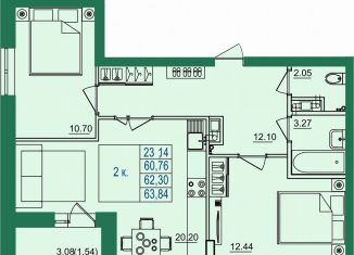 Продам двухкомнатную квартиру, 62.3 м2, Владимирская область