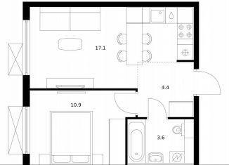 Продается 1-ком. квартира, 36 м2, Котельники, Новая улица, 3