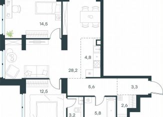 Продам трехкомнатную квартиру, 80.5 м2, Москва, метро Хорошёвская, жилой комплекс Левел Звенигородская, к1