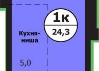 Квартира на продажу студия, 24.2 м2, Красноярск, улица Лесников, 51Б, Свердловский район