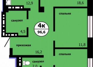 Продается 4-ком. квартира, 96.6 м2, Красноярск, улица Лесников, 53, ЖК Панорама