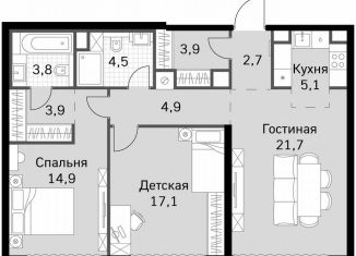 Продам 2-комнатную квартиру, 82.5 м2, Москва, метро Беговая