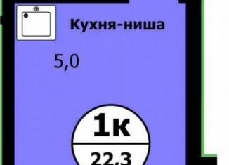 Продаю квартиру студию, 22.3 м2, Красноярск, улица Лесников, 41Б, Свердловский район