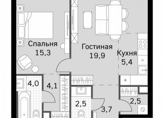 Продается 1-ком. квартира, 57.4 м2, Москва, метро Беговая