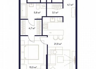 Продам 1-комнатную квартиру, 55.1 м2, Москва, СВАО, ЖК Союз, к3