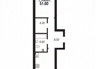 Продается квартира студия, 51.6 м2, Омск