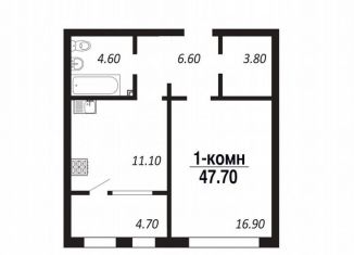 Продажа 1-ком. квартиры, 47.7 м2, Омск