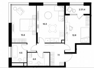 Продам 2-ком. квартиру, 62.8 м2, Москва, Лётная улица, 95Бк2