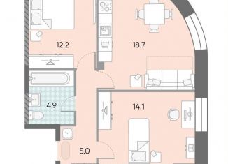 Продается 2-ком. квартира, 54.9 м2, Москва, метро Тульская, жилой комплекс Зиларт, 18/19/27