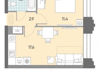 1-ком. квартира на продажу, 36 м2, Москва, Даниловский район, жилой комплекс Зиларт, 21/22