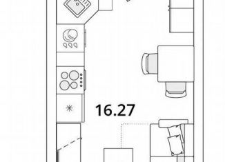 Квартира на продажу студия, 25.3 м2, Санкт-Петербург, метро Лесная, проспект Маршала Блюхера, 3к3