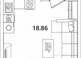 Квартира на продажу студия, 28.3 м2, Санкт-Петербург, метро Лесная