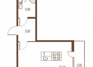 Продаю квартиру студию, 31.7 м2, Санкт-Петербург, Московское шоссе, 262к4