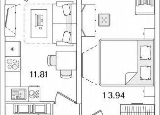 Продаю 1-ком. квартиру, 37.1 м2, Санкт-Петербург, метро Лесная, проспект Маршала Блюхера, 3к1