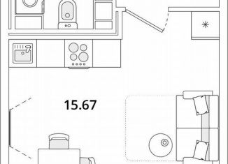 Продается квартира студия, 25.1 м2, Санкт-Петербург, метро Звёздная, Кубинская улица, 82к3с1