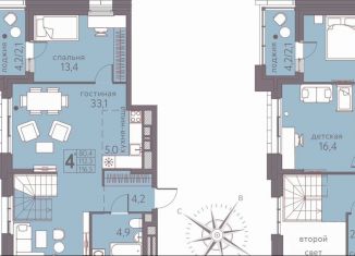 Продается 4-ком. квартира, 116.5 м2, Пермь, ЖК Погода, Серебристая улица, 7