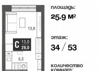 Продажа квартиры студии, 25.7 м2, Москва, проезд Серебрякова, 11к2, ЖК Сильвер