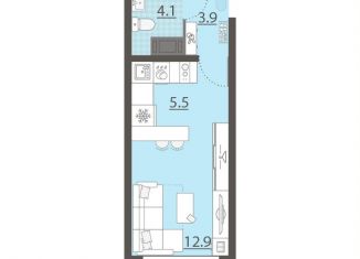 Продается квартира студия, 26.4 м2, Екатеринбург, жилой комплекс Хрустальные Ключи, 5к5, ЖК Хрустальные Ключи