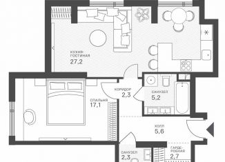 Продам 1-ком. квартиру, 62.4 м2, Москва, метро Молодёжная, Крылатская улица, 33к1