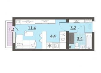 Продаю квартиру студию, 22.1 м2, Екатеринбург, метро Площадь 1905 года, улица Зелёный Остров, 14