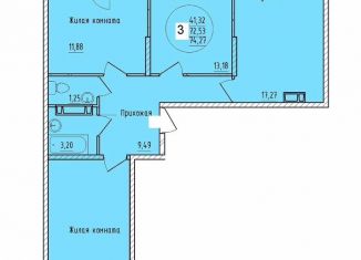 Продаю 3-ком. квартиру, 74.3 м2, Краснодар, Карасунский округ, улица имени Владимира Жириновского, 7