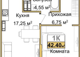 Продается 1-ком. квартира, 40.4 м2, Симферополь, Центральный район