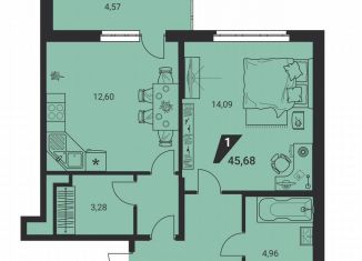 Продается 1-ком. квартира, 45.7 м2, Екатеринбург, улица Громова, 26, Ленинский район