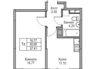 Продам однокомнатную квартиру, 35.7 м2, Санкт-Петербург, Ивинская улица, 1к3