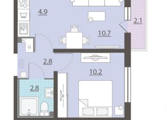 Продам 1-ком. квартиру, 32.5 м2, посёлок Мичуринский, ЖК Мичуринский