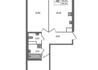 Продам 2-комнатную квартиру, 66.5 м2, Санкт-Петербург, метро Пролетарская, проспект Обуховской Обороны